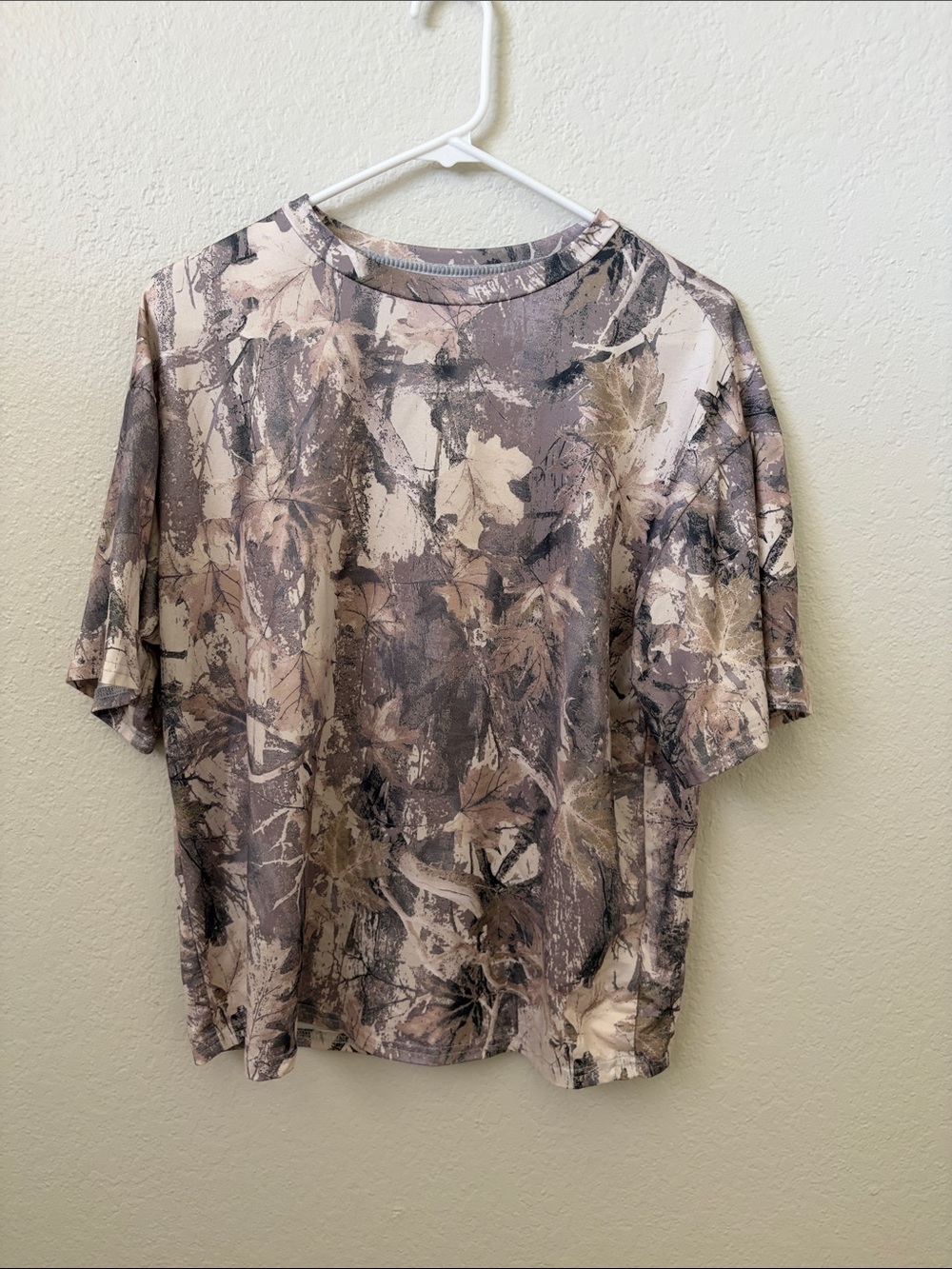 Men's Camouflage Short Sleeve Shirt - Neutral Brown/Beige